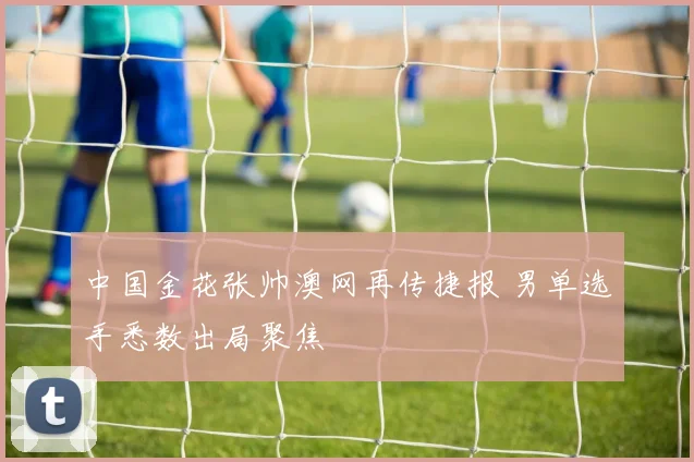 中国金花张帅澳网再传捷报 男单选手悉数出局聚焦